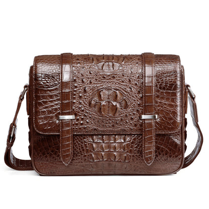 New Crocodile Skin Men's Cambridge Bag Genuine Leather High Quality Luxury Casual Business Crossbody Bag Shoulder Bag 