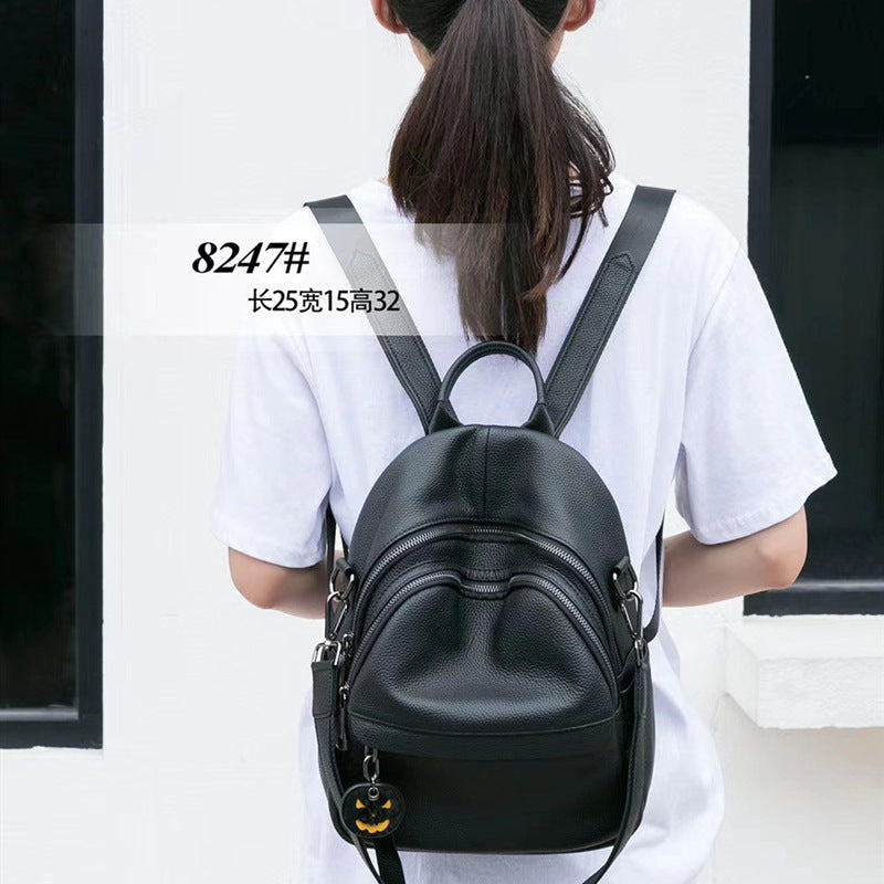 Genuine Leather Shoulder Bag Women Large Capacity Shoulder Bag Cowhide Ladies Rucksack Casual