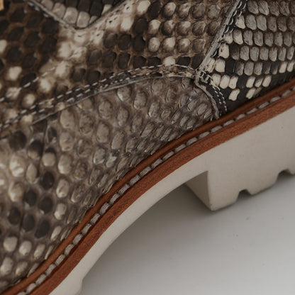 Python Skin Genuine Leather Men's Boots Martin Boots Casual Shoes 