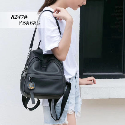 Genuine Leather Shoulder Bag Women Large Capacity Shoulder Bag Cowhide Ladies Rucksack Casual