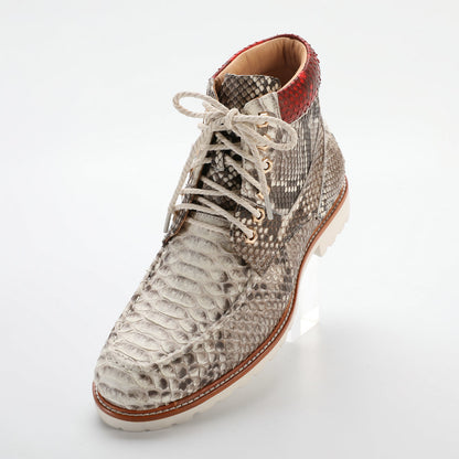 Python Skin Genuine Leather Men's Boots Martin Boots Casual Shoes 