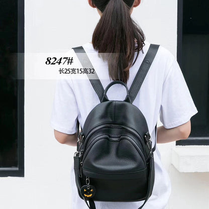 Genuine Leather Shoulder Bag Women Large Capacity Shoulder Bag Cowhide Ladies Rucksack Casual