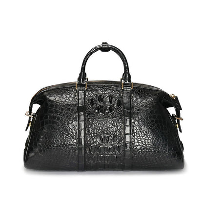 Siamese crocodile skin genuine leather unisex handbag travel bag casual fashion large capacity handbag 
