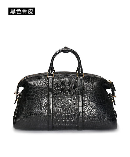 Siamese crocodile skin genuine leather unisex handbag travel bag casual fashion large capacity handbag 