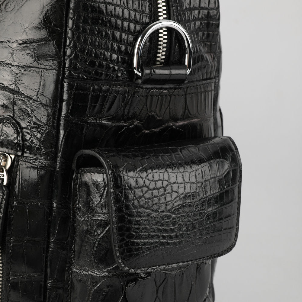 Siamese Crocodile Skin Men's Travel Bag Genuine Leather Travel Handbag Large Capacity Handbag 