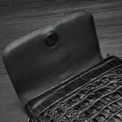 New Men's Shoulder Bag Siamese Crocodile Leather Business Commuting Large Capacity Crossbody Bag 