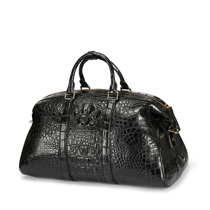 Siamese crocodile skin genuine leather unisex handbag travel bag casual fashion large capacity handbag 