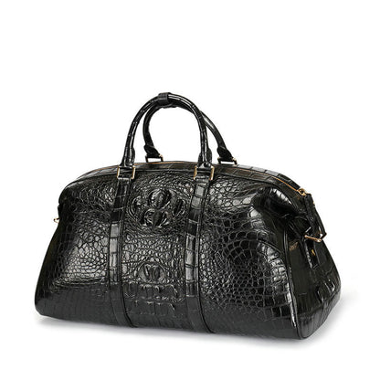 Siamese crocodile skin genuine leather unisex handbag travel bag casual fashion large capacity handbag 