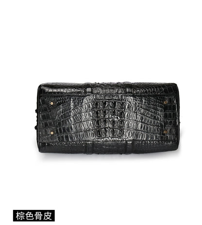 Siamese crocodile skin genuine leather unisex handbag travel bag casual fashion large capacity handbag 