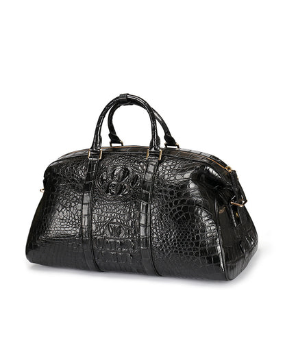 Siamese crocodile skin genuine leather unisex handbag travel bag casual fashion large capacity handbag 