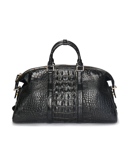 Siamese crocodile skin genuine leather unisex handbag travel bag casual fashion large capacity handbag 
