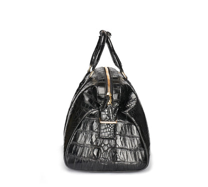 Siamese crocodile skin genuine leather unisex handbag travel bag casual fashion large capacity handbag 