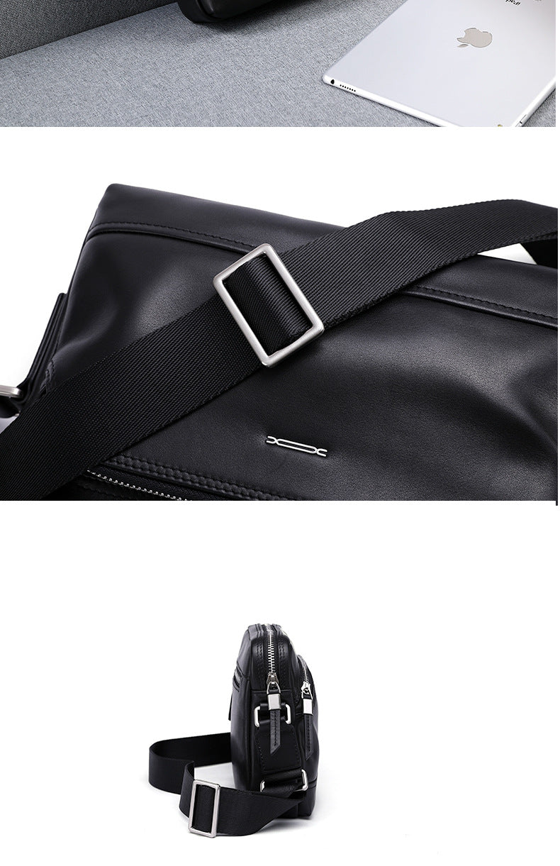 Men's shoulder bag, multi-functional, genuine cowhide leather, business crossbody bag 