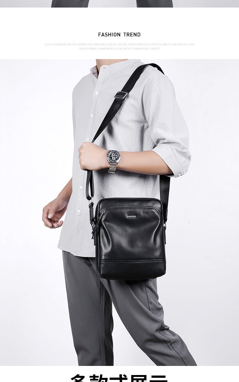 Men's shoulder bag, multi-functional, genuine cowhide leather, business crossbody bag 