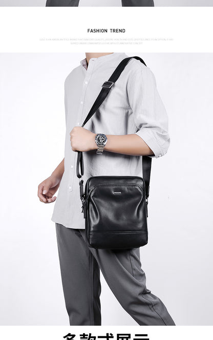 Men's shoulder bag, multi-functional, genuine cowhide leather, business crossbody bag 