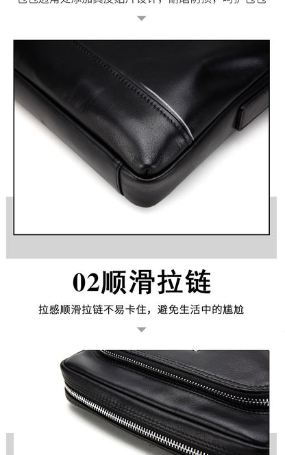 Men's shoulder bag, multi-functional, genuine cowhide leather, business crossbody bag 
