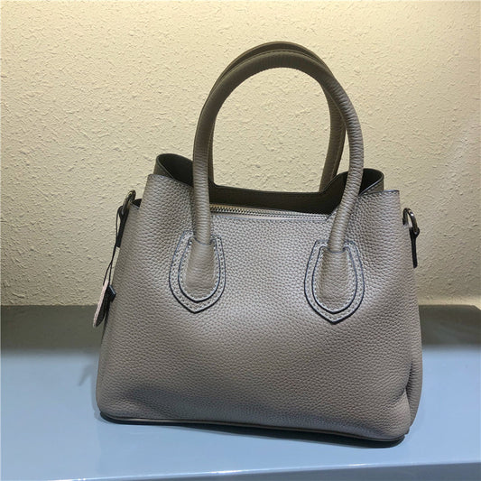 Genuine leather handbag female temperament large capacity one shoulder crossbody fashion simple bag