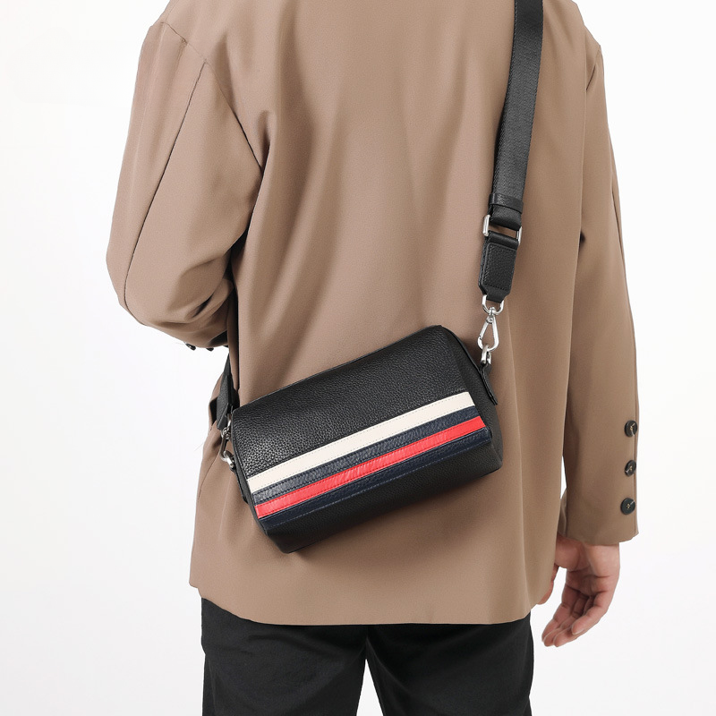 Men's Shoulder Bag Made of Cowhide Genuine Leather Large Capacity Business Casual Fashion Crossbody Bag 