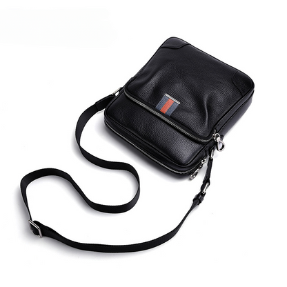 Men's Shoulder Bag Made of Genuine Cowskin Leather Multifunctional Casual Large Capacity Fashion Crossbody Bag 