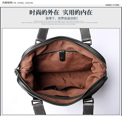 Men's handbag genuine cowhide leather large capacity computer bag business briefcase 