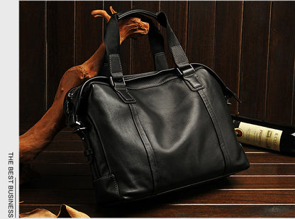 Men's handbag genuine cowhide leather large capacity computer bag business briefcase 
