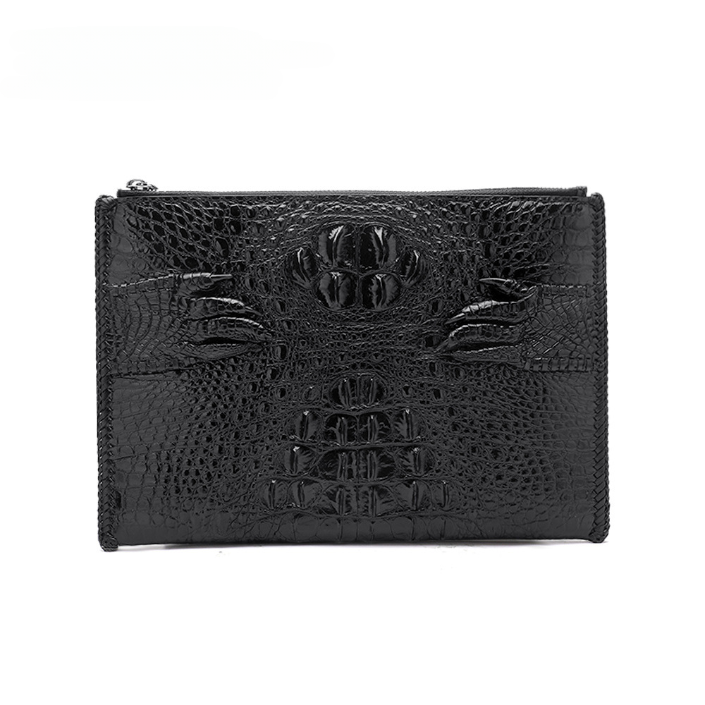 Crocodile Skin Genuine Leather Men's Handbag with Crocodile Claw High Quality Business Casual Men's Bag 