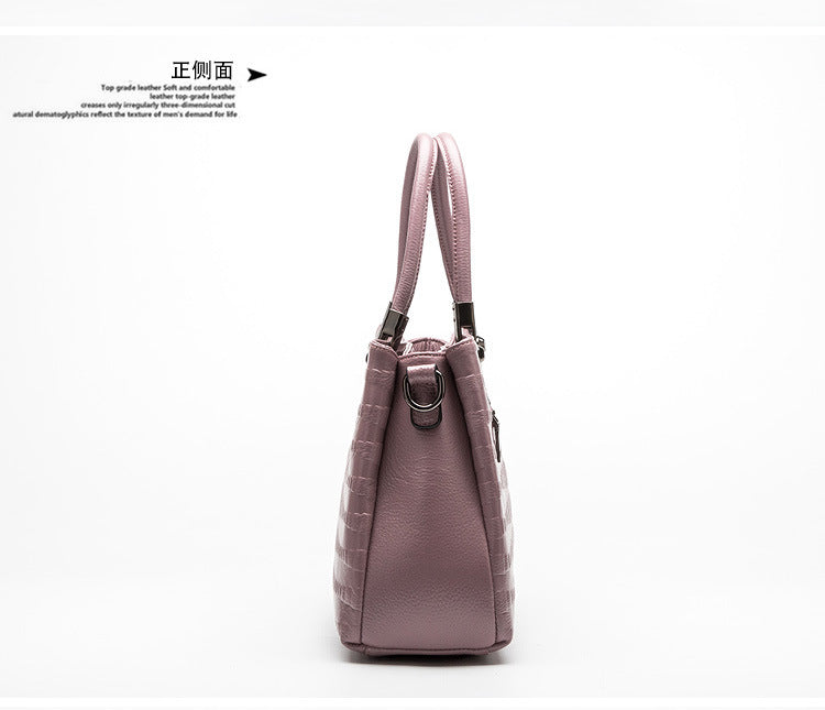 Genuine leather women's bag crocodile pattern handbag cowhide fashion shoulder bag simple temperament handbag.bag