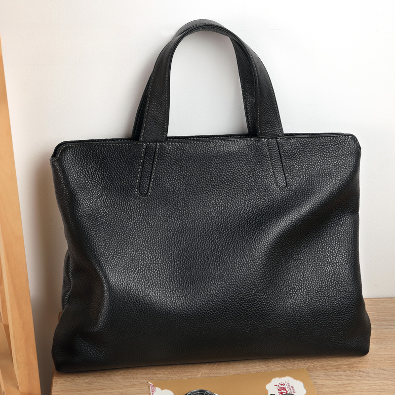 Men's handbag genuine cowhide leather business casual large capacity briefcase handbag 