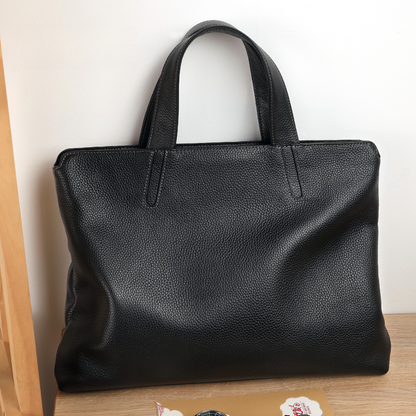 Men's handbag genuine cowhide leather business casual large capacity briefcase handbag 