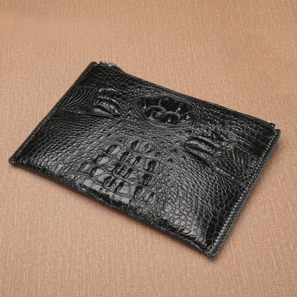 Crocodile Skin Genuine Leather Men's Handbag with Crocodile Claw High Quality Business Casual Men's Bag 