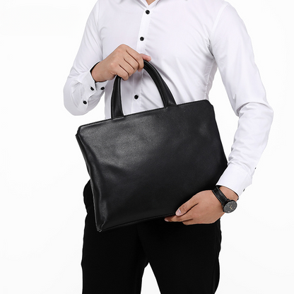 Men's Handbag Genuine Cow Leather Computer Bag Large Capacity Briefcase for Business Trips 