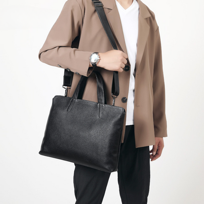 Men's handbag genuine cowhide leather business casual large capacity briefcase handbag 