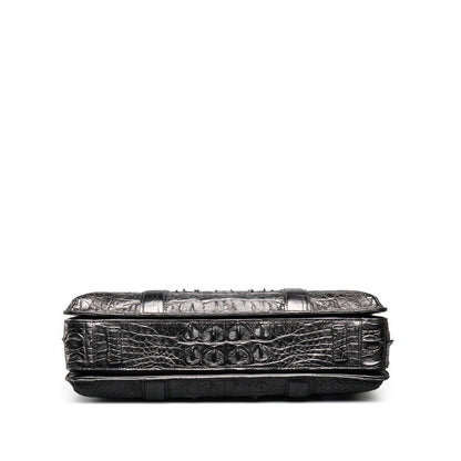 Siamese crocodile skin genuine leather men's briefcase handbag business trip commuting meeting business bag office bag file bag handbag shoulder bag 