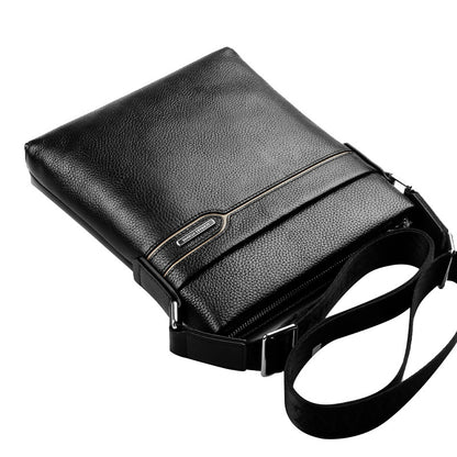 Men's Shoulder Bag Genuine Leather Cowhide Business Crossbody Bag for Men 