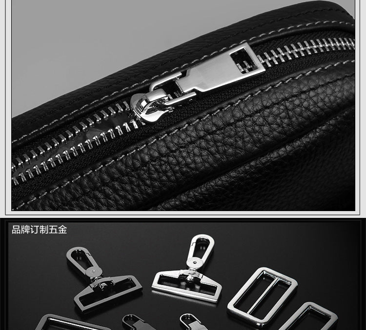 Men's Shoulder Bag Made of Genuine Cowhide Leather Fashion Large Capacity Crossbody Bag 