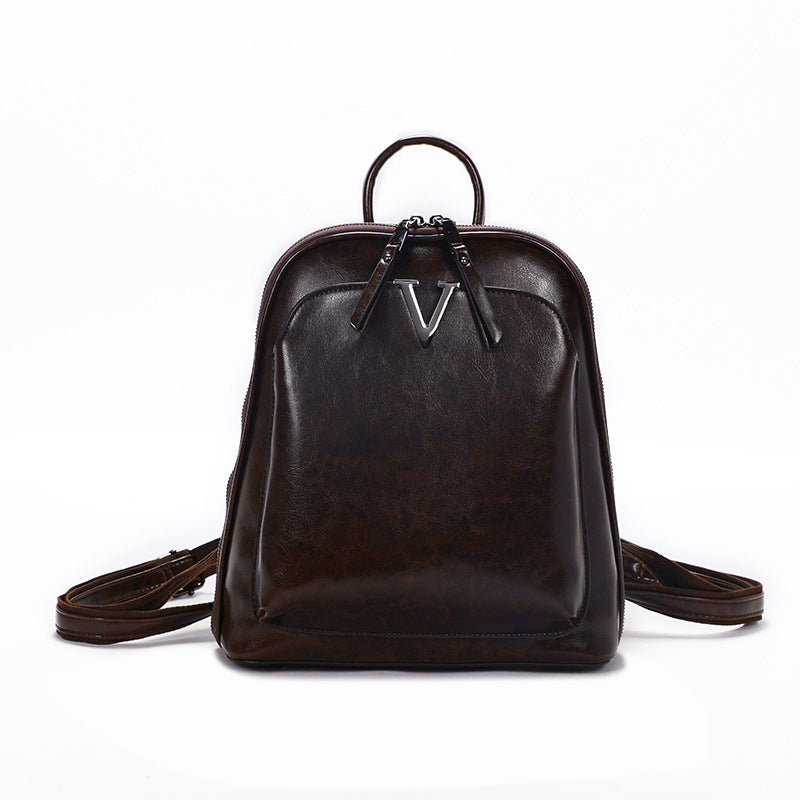 Genuine leather ladies bag shoulder bag fashion elegant multifunctional rucksack