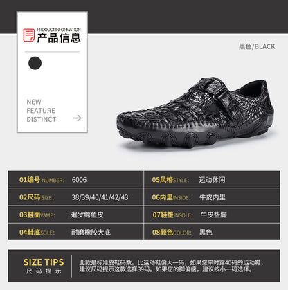 Crocodile leather genuine leather men's leather shoes moccasins men's business casual shoes 