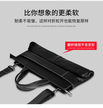 Men's briefcase handbag genuine cowhide leather computer bag business casual men's handbag crossbody bag 