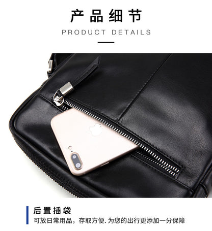 Men's shoulder bag, multi-functional, practical, genuine cowhide leather, business crossbody bag 