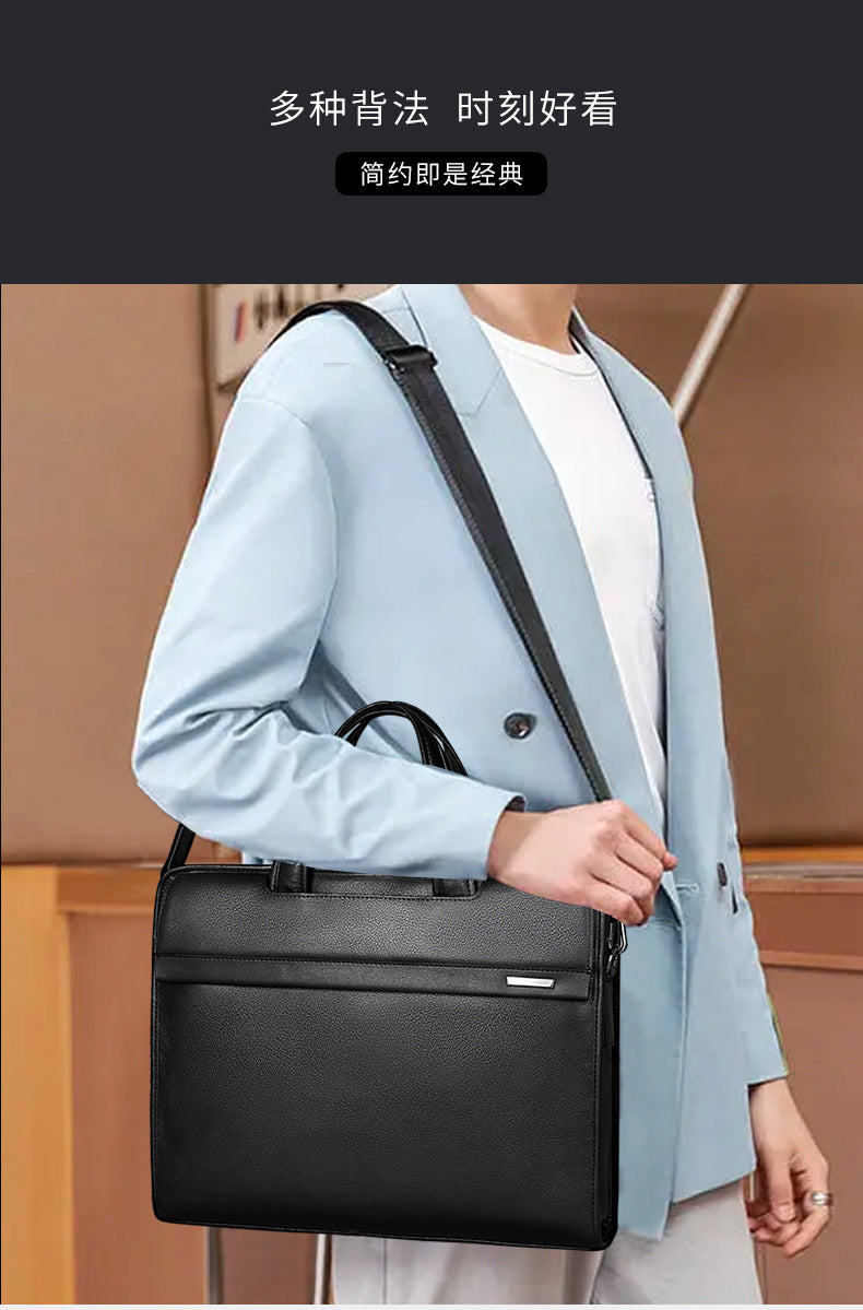 Men's handbag genuine cowhide leather computer bag business briefcase 