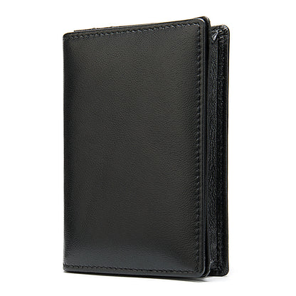 Men's short wallet sheepskin Korean fashion coin purse card holder multifunctional wallet for men 