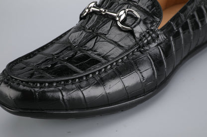 Men's Leather Shoes Crocodile Skin Genuine Leather Moccasins Handmade Casual Men's Shoes