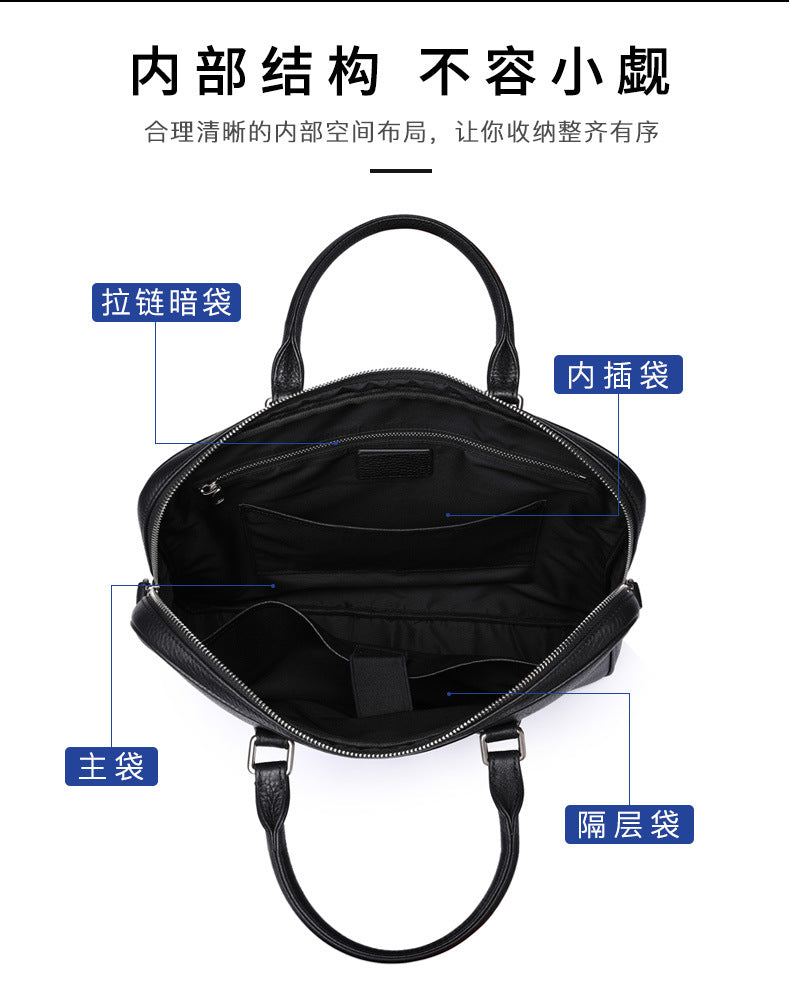 Men's handbag Men's handbag Genuine cowhide leather computer bag Business briefcase 