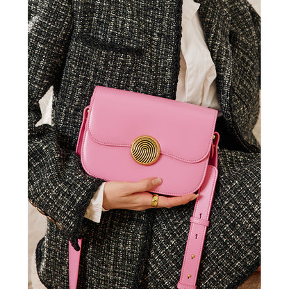 Ladies saddle bag genuine leather shoulder bag fashion temperament cowhide crossbody bag trendy