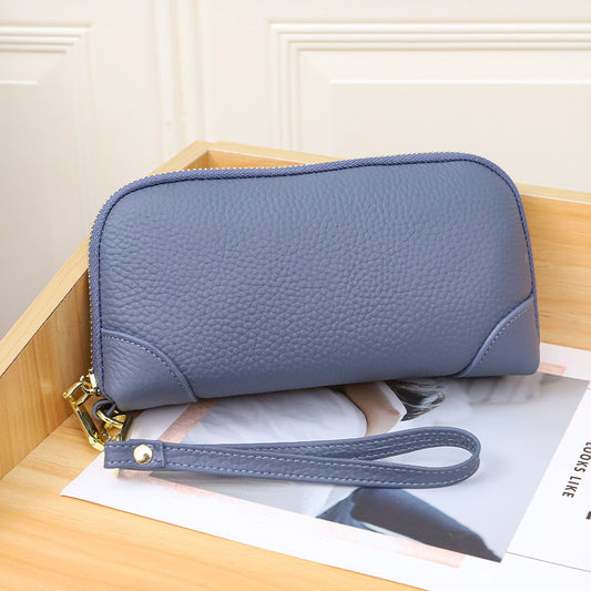 Clutch Bag Ladies Large Capacity Genuine Leather Handbag Coin Purse Cowhide Bag Zipper Crossbody Bag