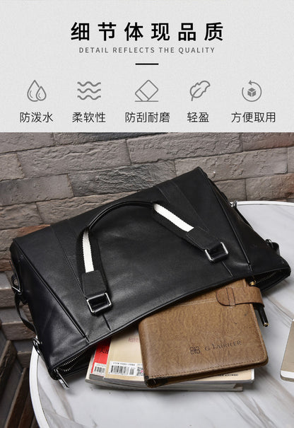 Men's handbag Genuine cowhide computer bag Large capacity briefcase for business trips 
