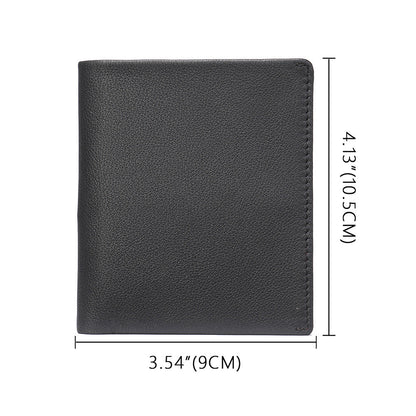 Men's short wallet genuine cowhide leather bi-fold retro card bag men's wallet 