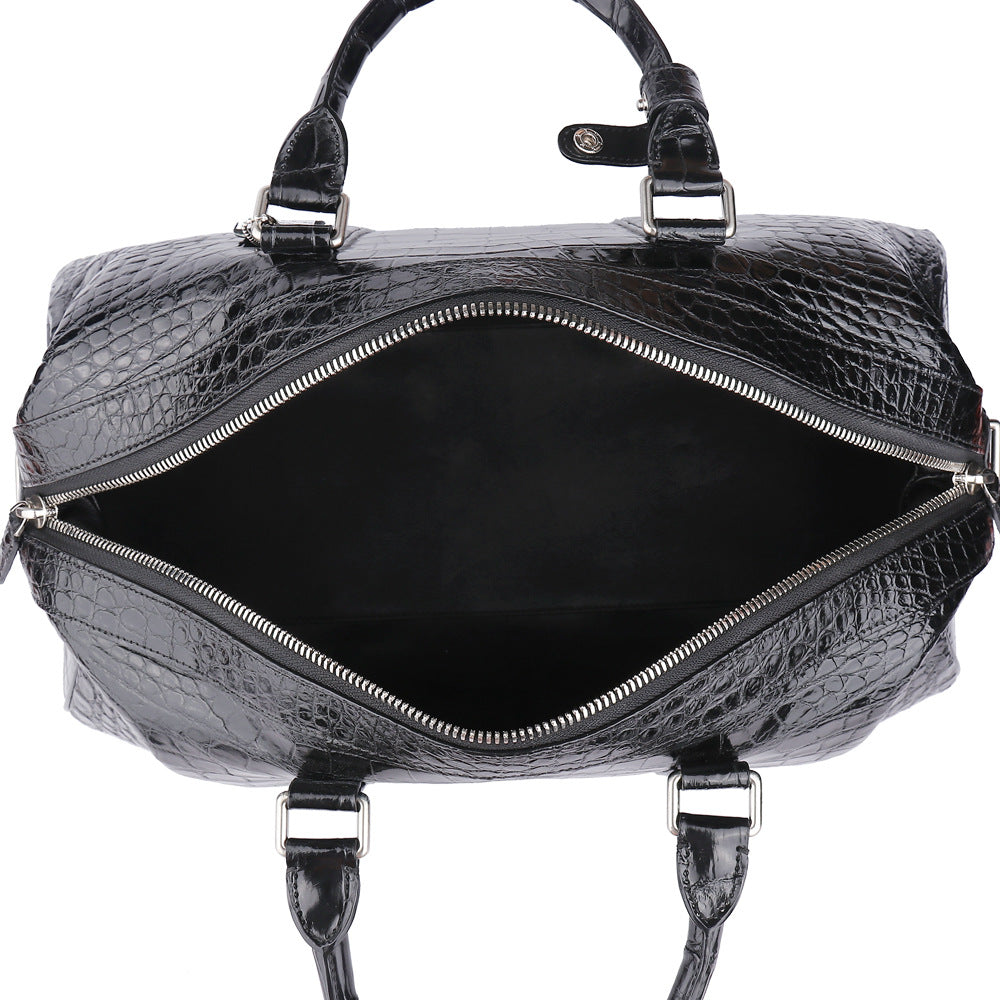 Ladies large capacity crocodile leather ladies bag genuine leather bag casual sports fitness Boston bag