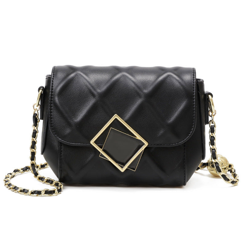 Women's genuine leather check chain bag fashion crossbody bag fashion Goes with anything