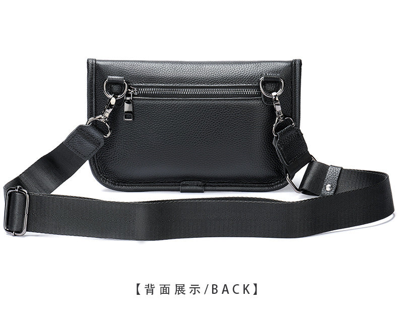 Men's Shoulder Bag Genuine Cowhide Leather Simple Fashion Men's Crossbody Bag 